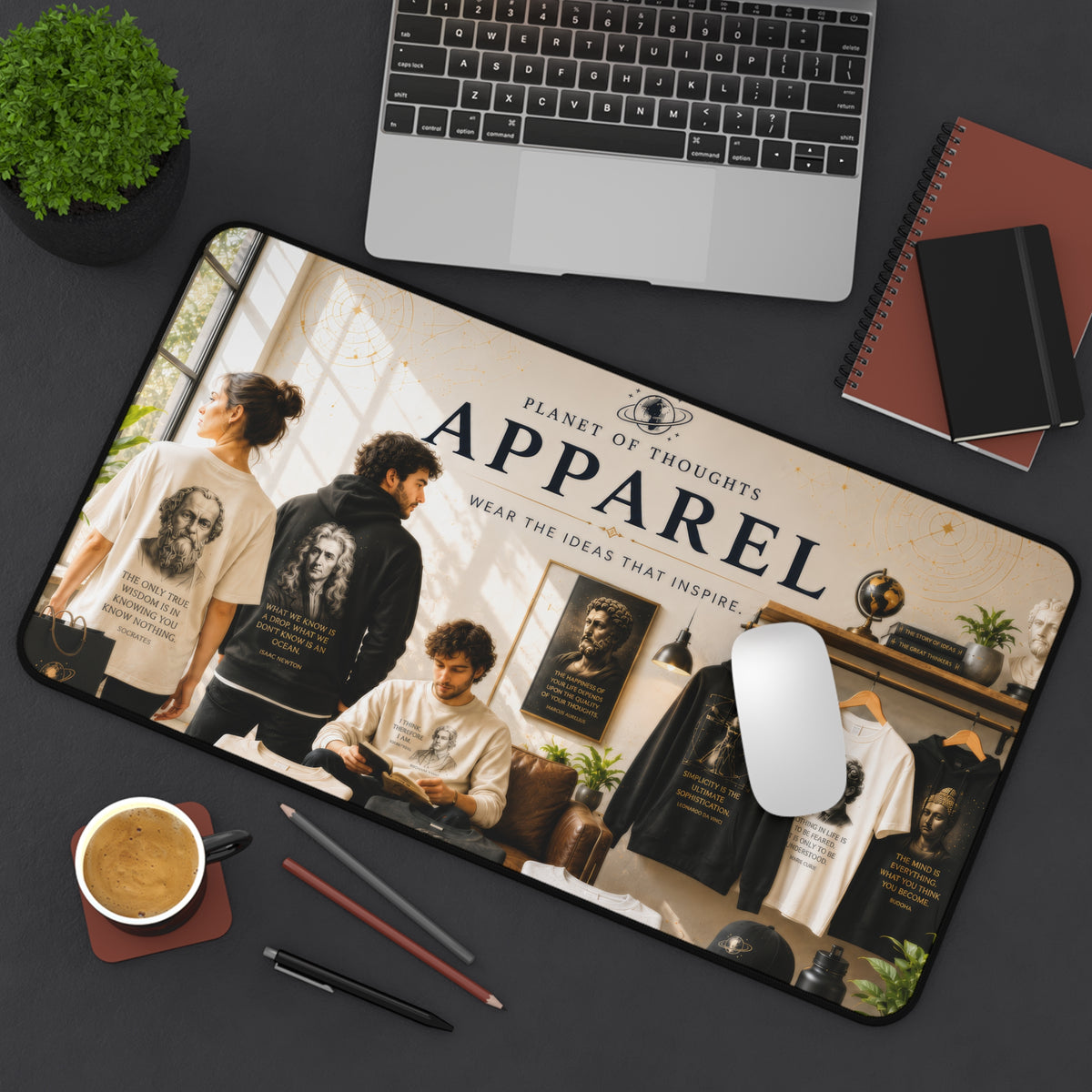 Inspirational Apparel Desk Mat - 12*22 — 'Apparel: Wear the Ideas That Inspire'