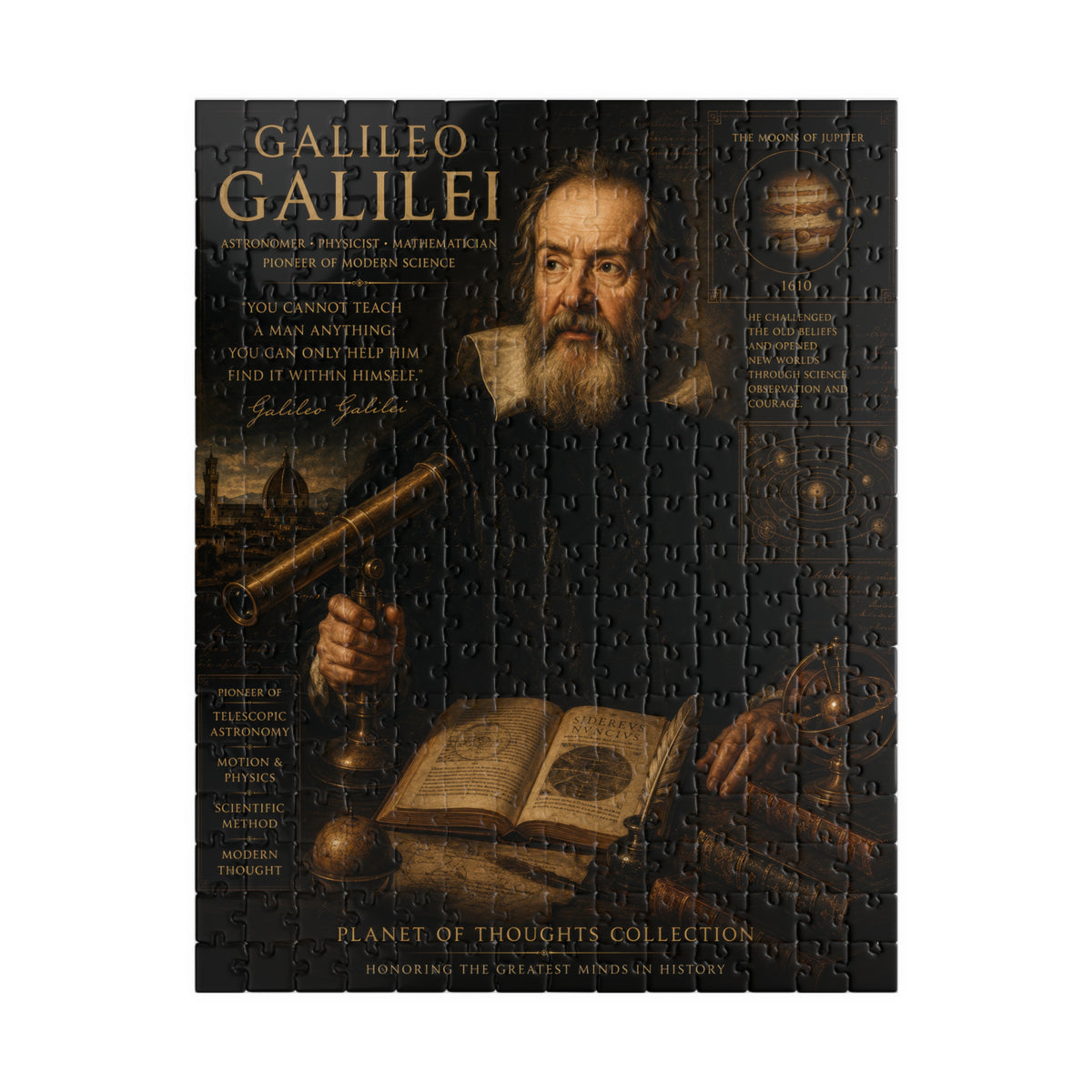 Galileo Portrait Jigsaw Puzzle - 252 Pcs - Vert. — Historical Science Puzzle (110/252/520/1014 pcs)