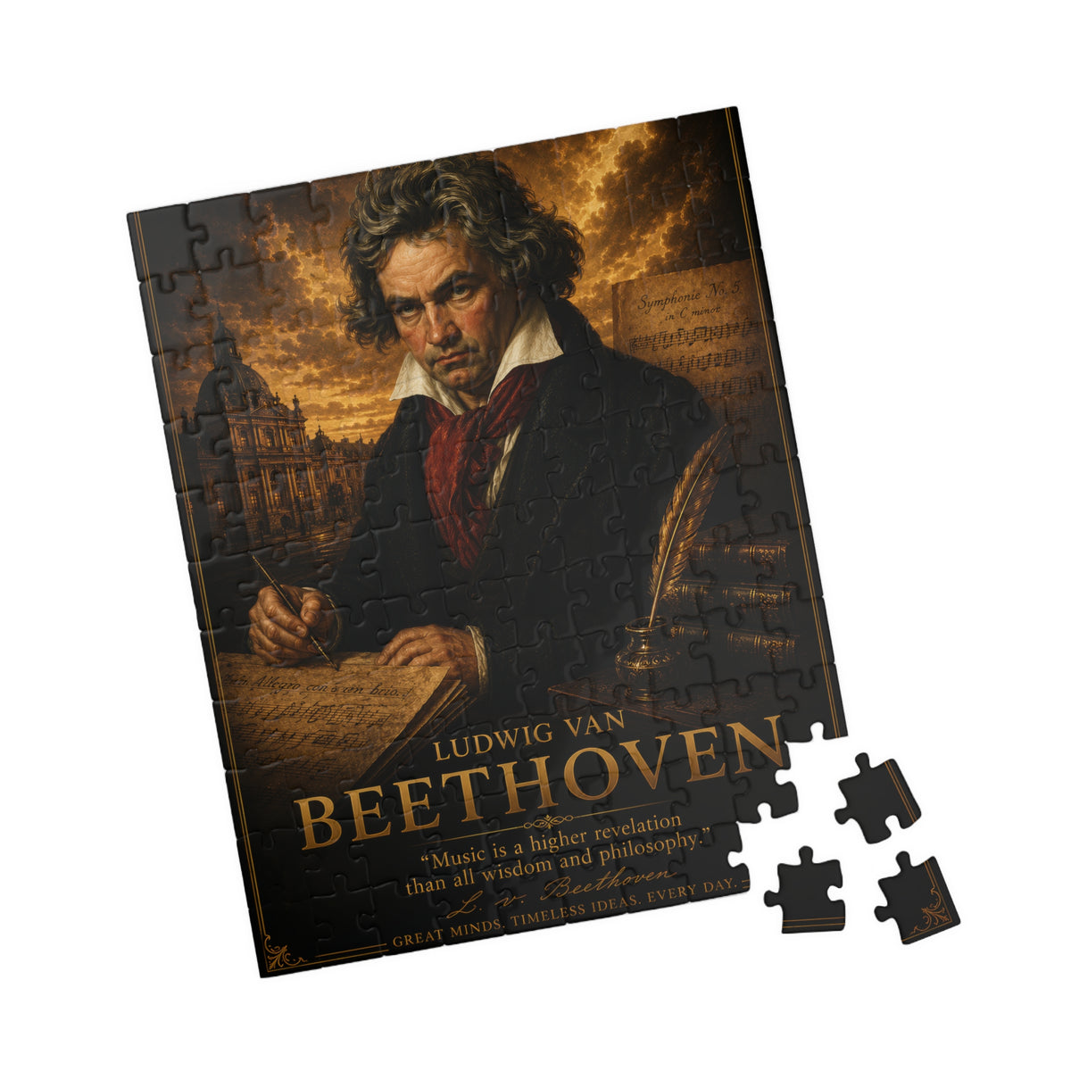 Beethoven Portrait Puzzle - 110 Pcs - Vert. — Classical Composer Jigsaw (110/252/520/1014 pcs)