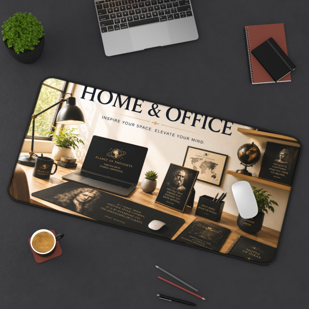 Home & Office Inspirational Desk Mat - 16*32 — Classic Black Motivational Workspace Mouse Pad