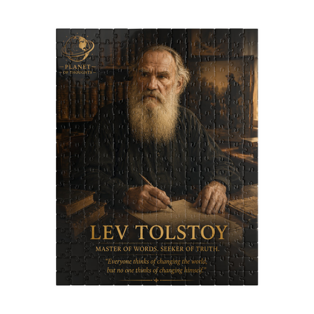 Tolstoy Portrait Puzzle - 252 Pcs - Vert. — Literary Quote Jigsaw (110/252/520/1014 pc)