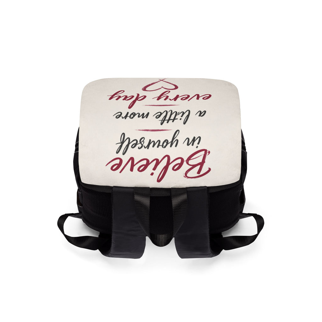 Backpack — "Love Yourself a Little More Every Day" Inspirational Shoulder Backpack