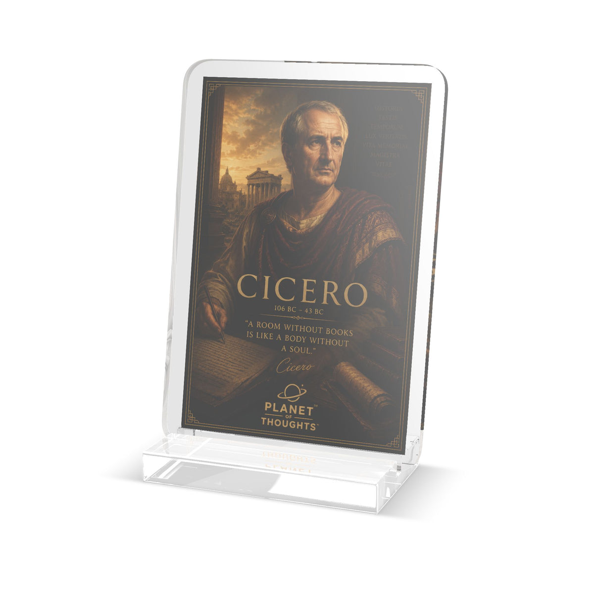 Cicero Historical Portrait Acrylic Standee — Custom Bookish Desk Display