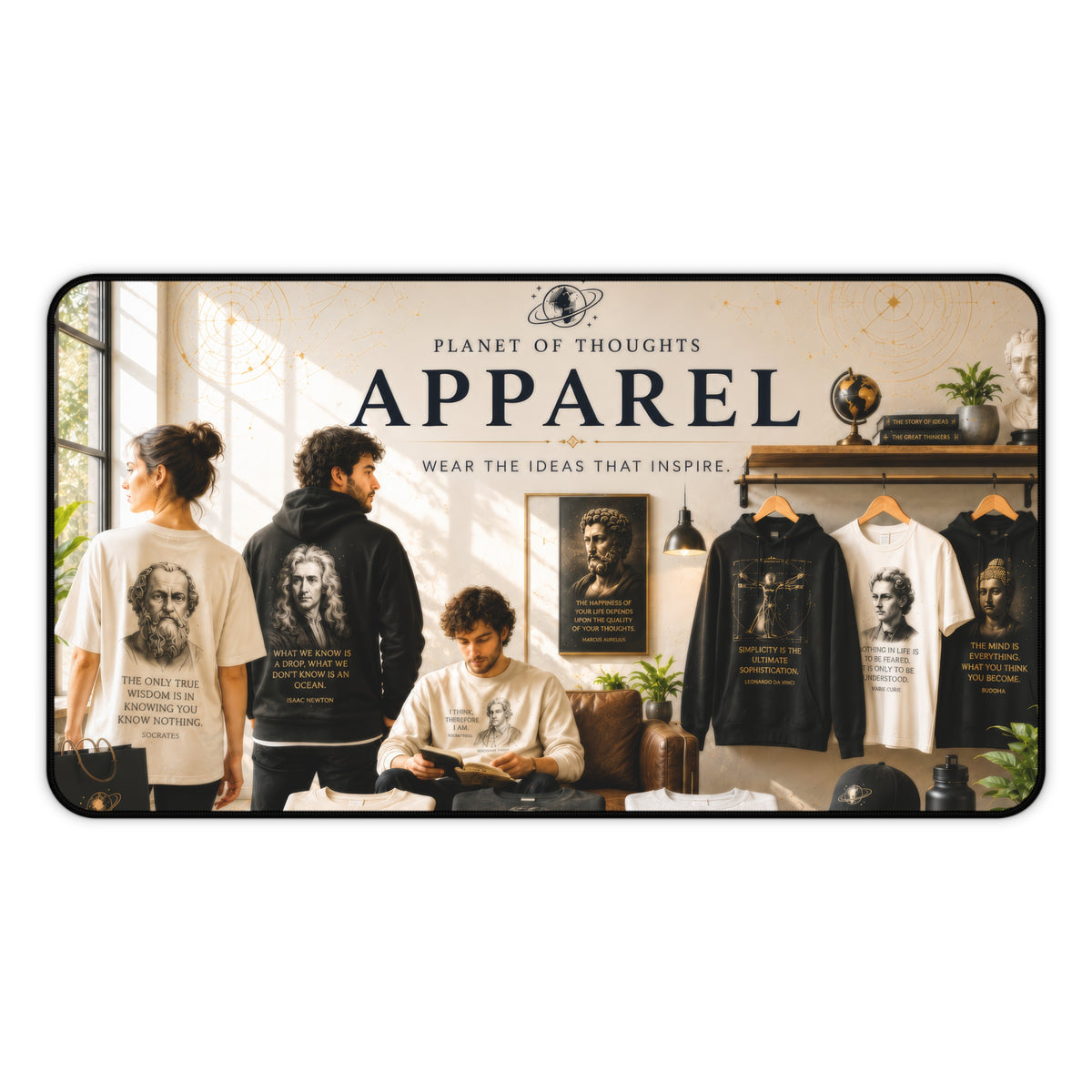 Inspirational Apparel Desk Mat - 12*22 — 'Apparel: Wear the Ideas That Inspire'