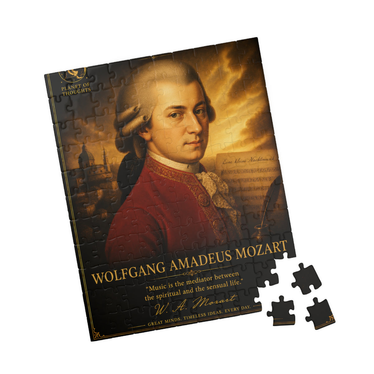 Wolfgang Amadeus Mozart Portrait Jigsaw Puzzle - 110 Pcs - Vert. — Classical Music Collector Puzzle (110–1014 pcs)