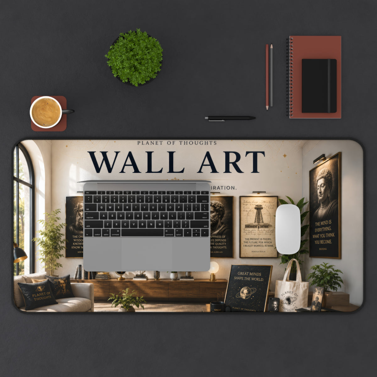 Wall Art Inspirational  Desk Mat - 16*32 — Motivational Gallery Desk Pad
