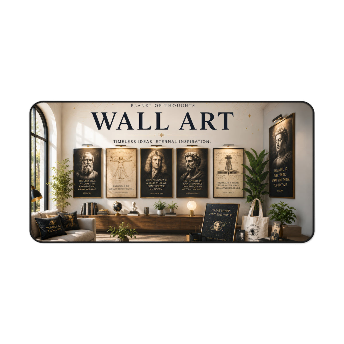 Wall Art Inspirational  Desk Mat - 16*32 — Motivational Gallery Desk Pad
