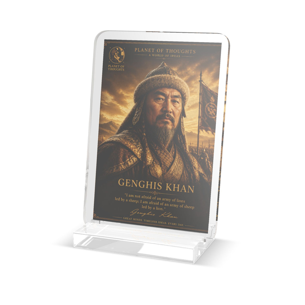 Genghis Khan Custom Cut Standee – Historical Figure Desk Display