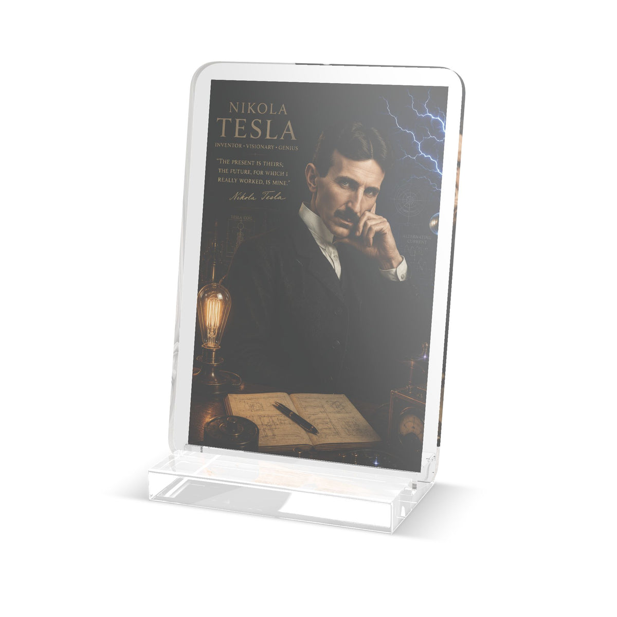 Nikola Tesla Acrylic Standee – Custom Cut Decorative Desk Display
