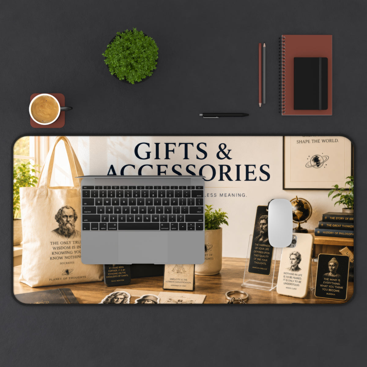 Gifts & Accessories Classic Black Desk Mat - 16*32 — Large Non-Slip Mouse Pad