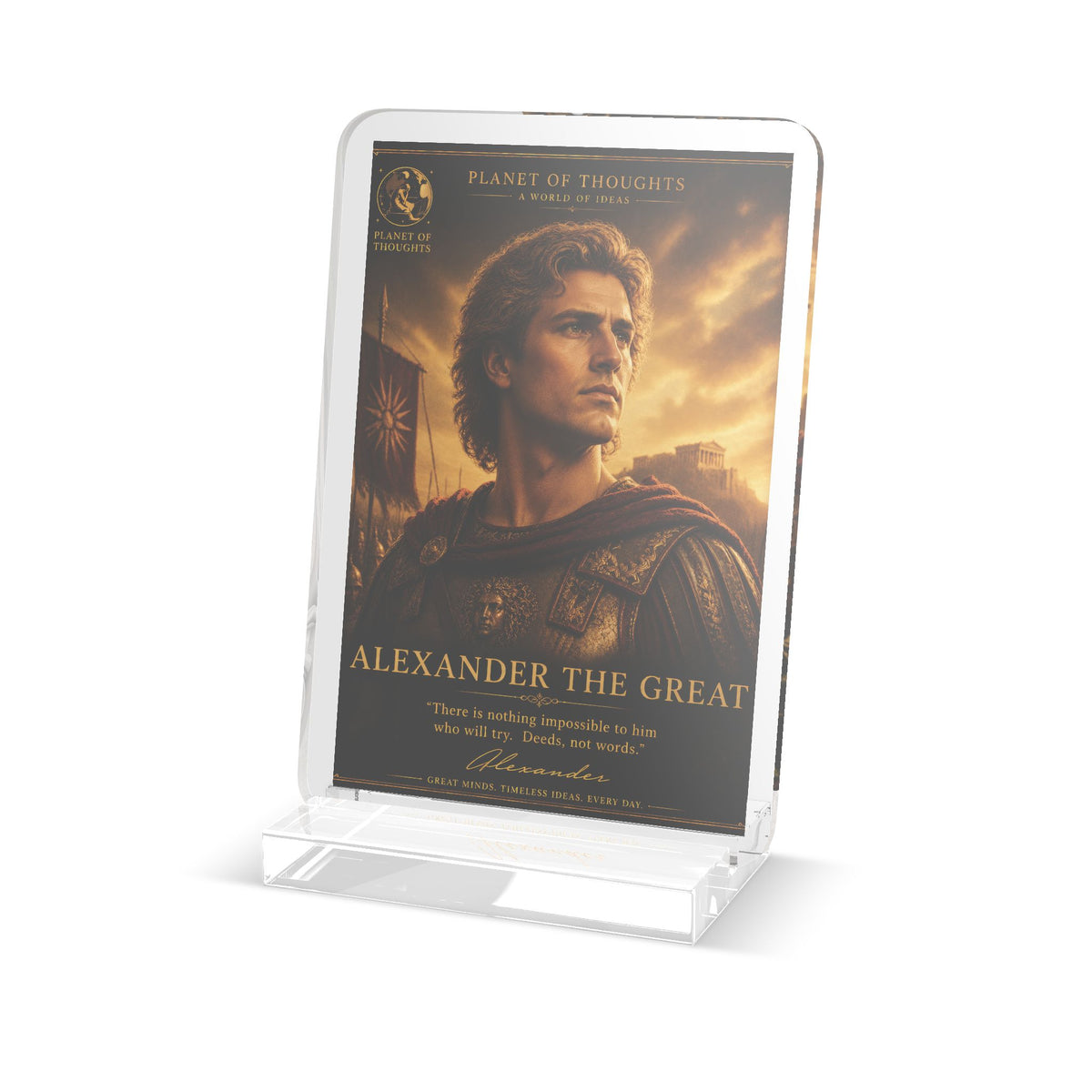 Alexander The Great Custom Cut Standee — Historical Figure Desk Display