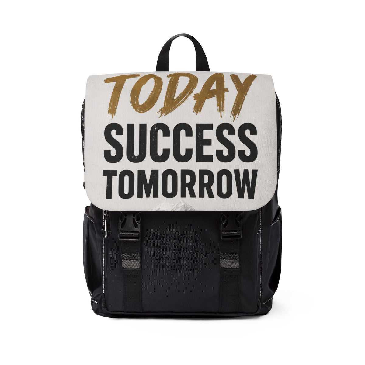 Motivational Backpack — "Today Success Tomorrow" Canvas Shoulder Pack