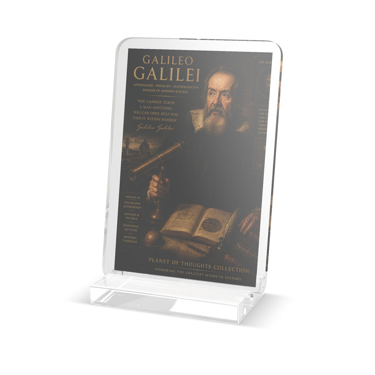 Galileo Galilei Acrylic Standee — Historical Scientist Desk Display