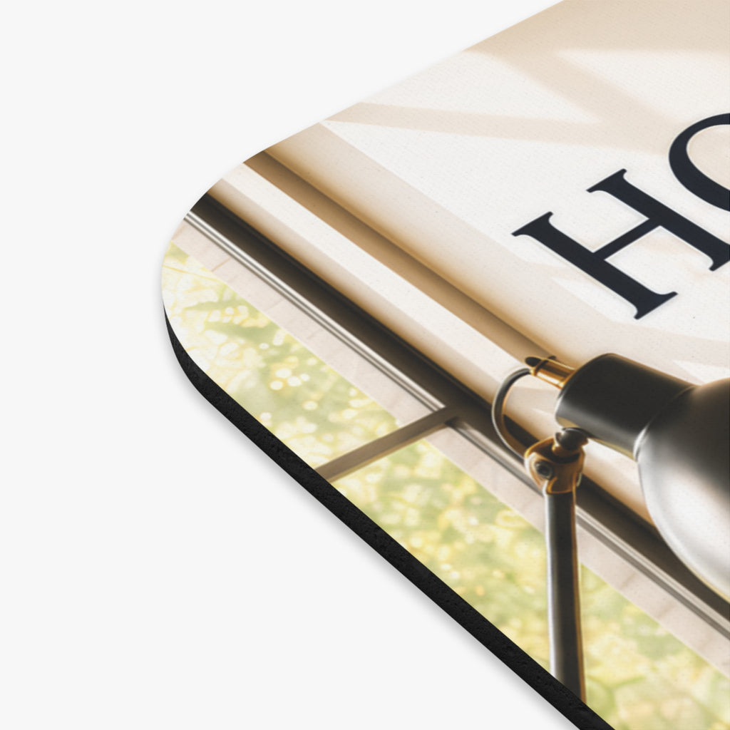 Inspirational Home & Office Rectangle Mouse Pad — 'Home & Office: Inspire Your Space, Elevate Your Mind' Desk Mat