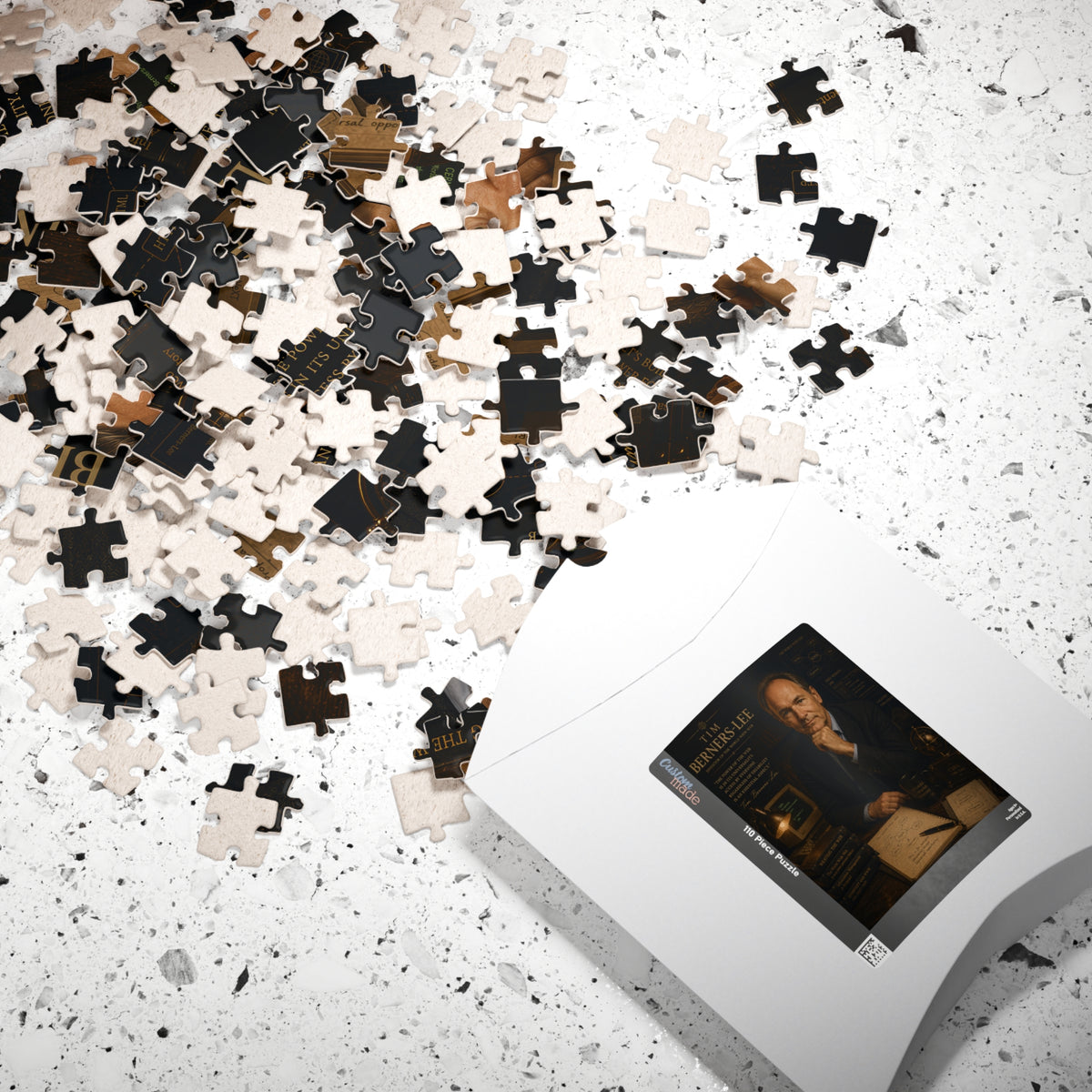 Berners-Lee Portrait Puzzle - 110 Pcs - Vert. — Inspirational Tech History Jigsaw (110/252/520/1014 pcs)